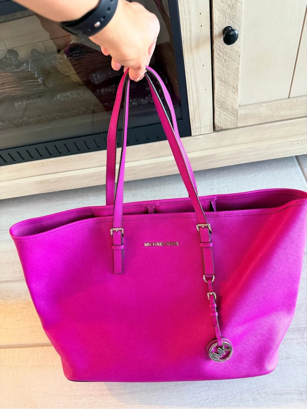 Michael Kors Bright Fuchsia Saffiano Tote